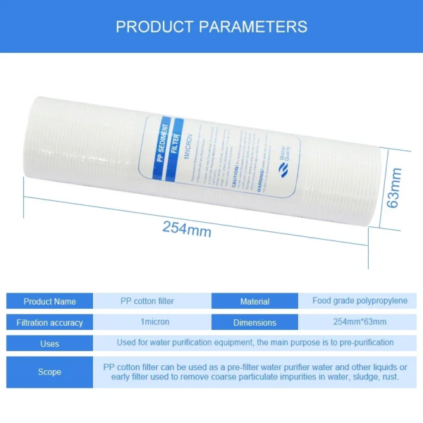Nouvelle cartouche filtrante PP Melt Blown Wholesaler pour la purification de l'eau