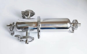 Sanitary gas filter housing